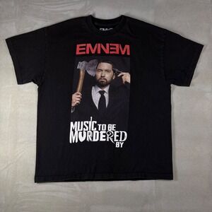 Eminem Music To Be Murdered By Album Tracklist Graphic T-Shirt Mens XL Black